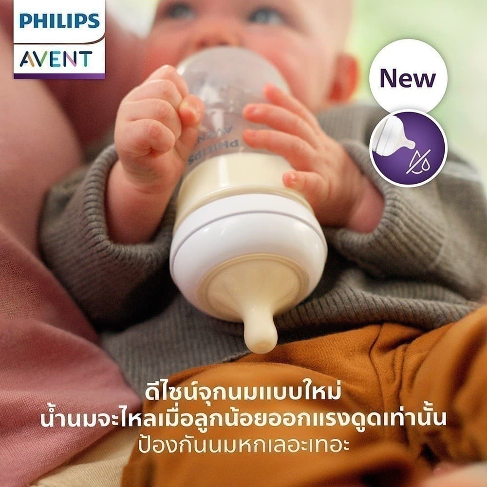 Philips Avent ฟิลิปส์ เอเวนท์ ขวดนม Natural พร้อมตัวระบายอากาศ Airfree Vent ขนาด 4 ออนซ์/125 มล. แพ็คคู่ รุ่น SCY670/02 รูปที่ 8