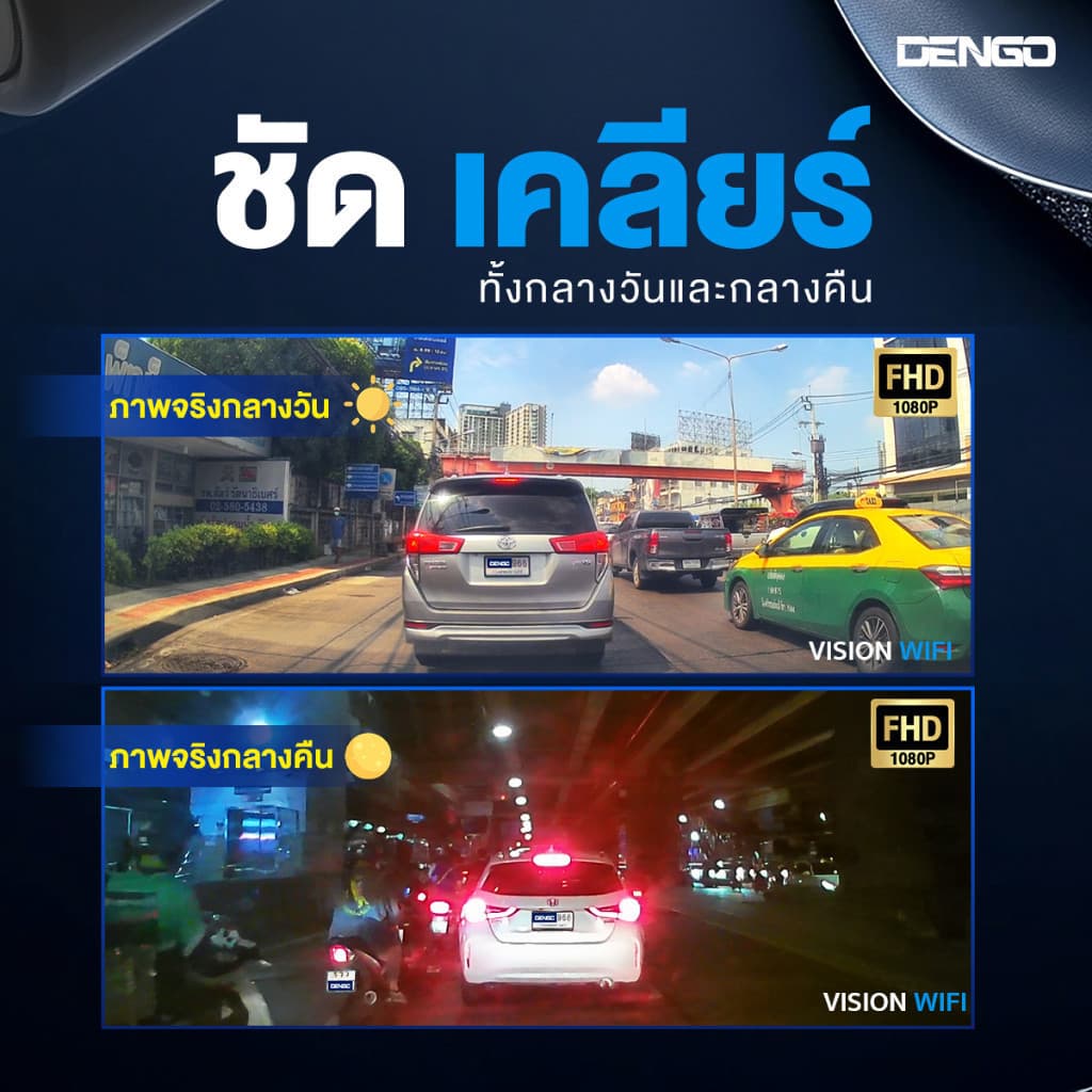 Dengo Vision Wifi Dash Cam กล้องติดรถยนต์ กล้องหน้า ชัด FullHD 1080P Wifi ดูผ่านมือถือ รูปที่ 4