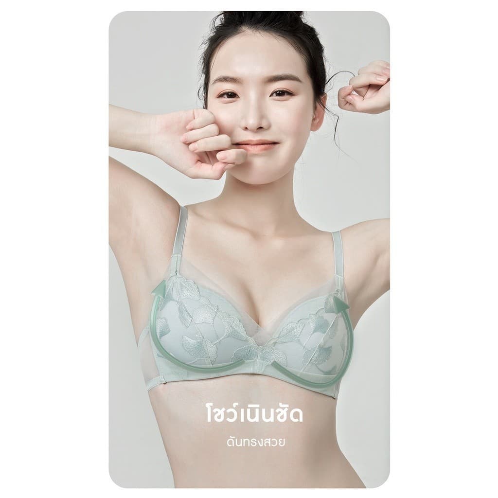 Jollynn Joy Grace Lace บราโจลีน เสื้อชั้นใน บราเซ็กซี่ ใส่สบาย โชว์เนินชัด เนื้อผ้ามีลูกไม้ ไร้โครง wireless โจลีน รูปที่ 4