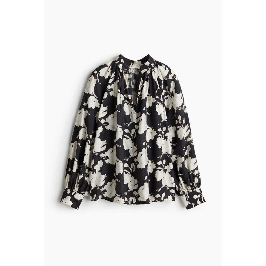 H&M เสื้อเบลาส์ oversized ผู้หญิง 1258814_1 รูปที่ 4