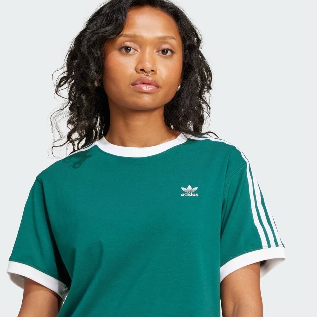 adidas ไลฟ์สไตล์ เสื้อยืด 3-Stripes ผู้หญิง สีเขียว JD4571 รูปที่ 8