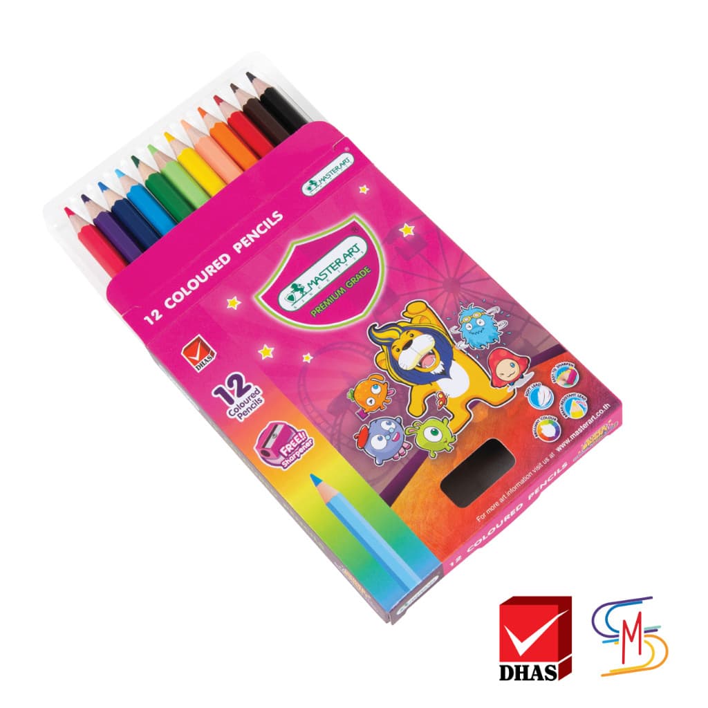 Master Art มาสเตอร์อาร์ต สีไม้ ดินสอสีไม้ แท่งสั้น 12 สี จำนวน 6 กล่อง รูปที่ 3