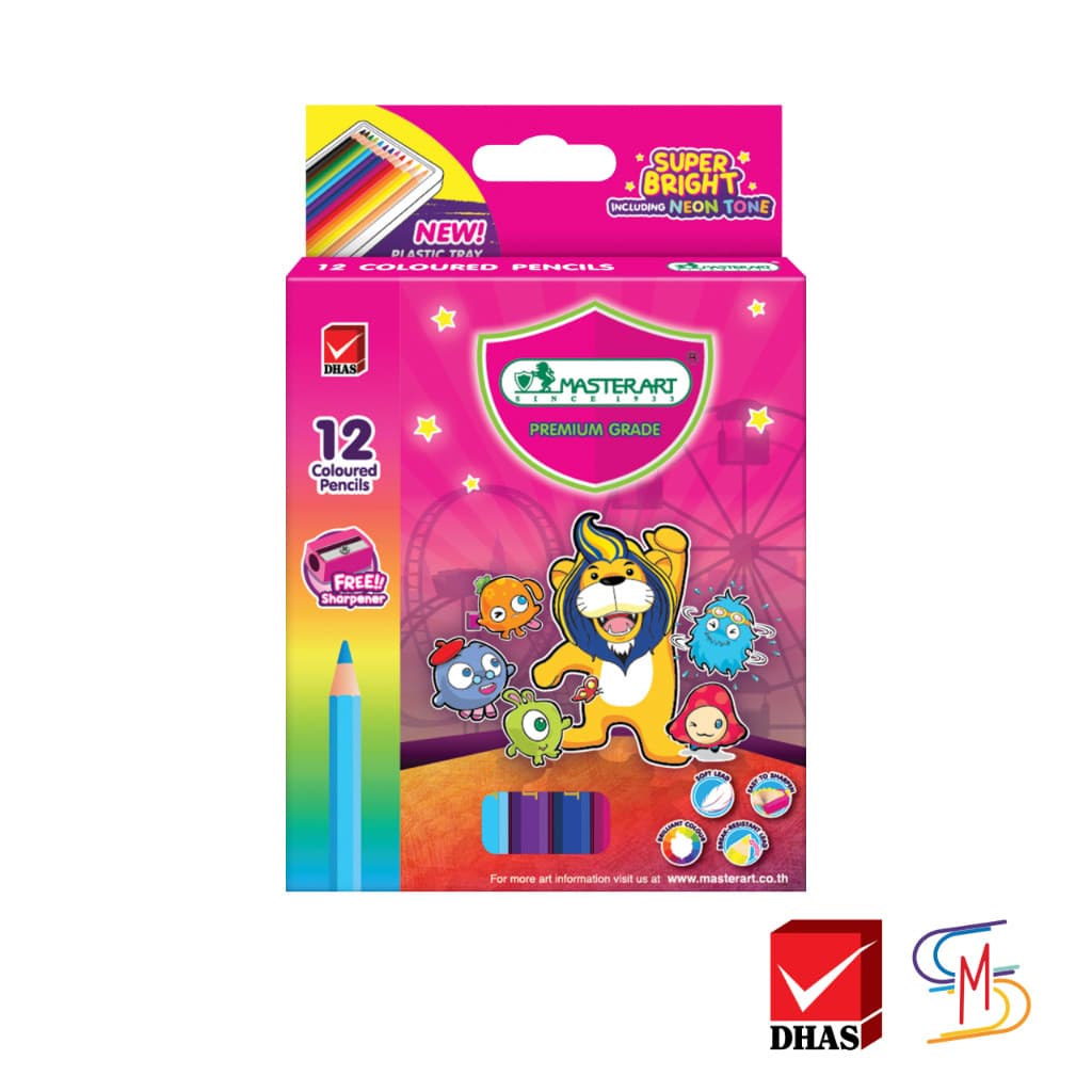 Master Art มาสเตอร์อาร์ต สีไม้ ดินสอสีไม้ แท่งสั้น 12 สี จำนวน 6 กล่อง รูปที่ 5