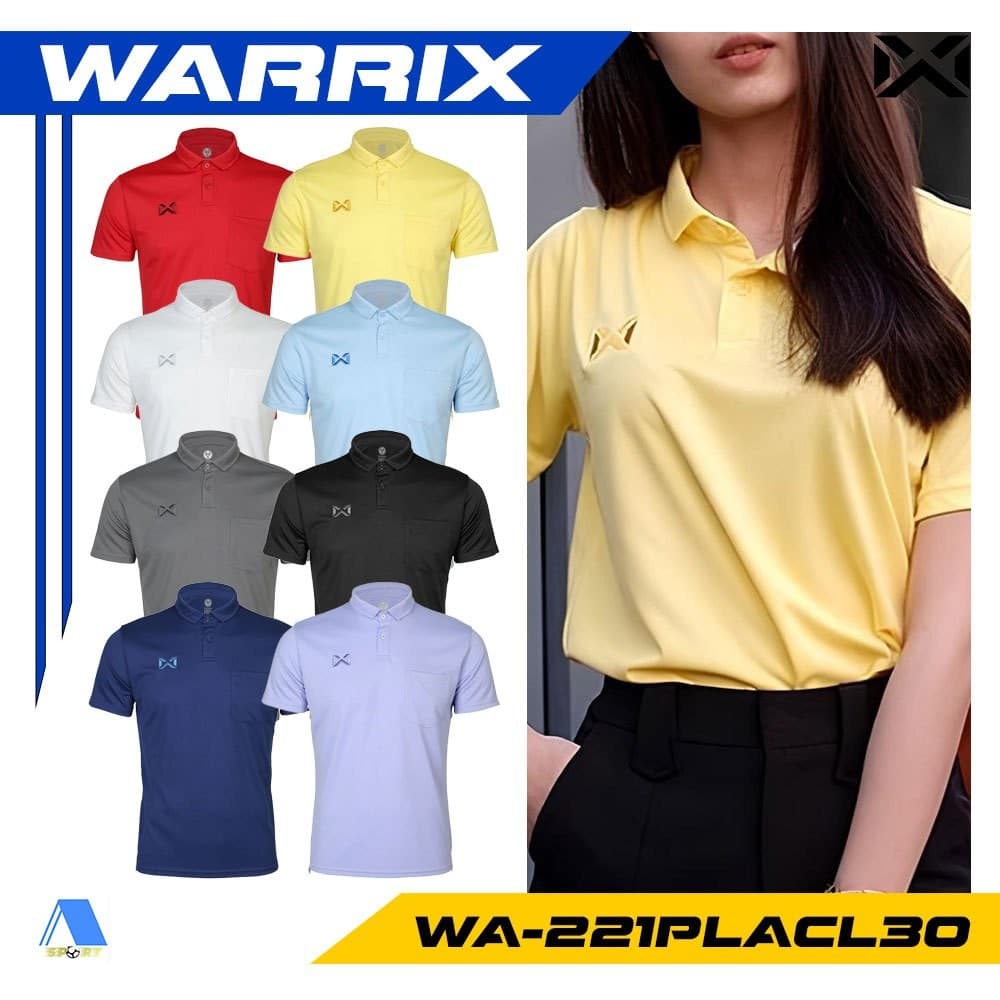 ] WARRIX เสื้อโปโลมีกระเป๋า รุ่น PIQUE PLUS รหัส WA-221PLACL30 แท้100% รูปที่ 1