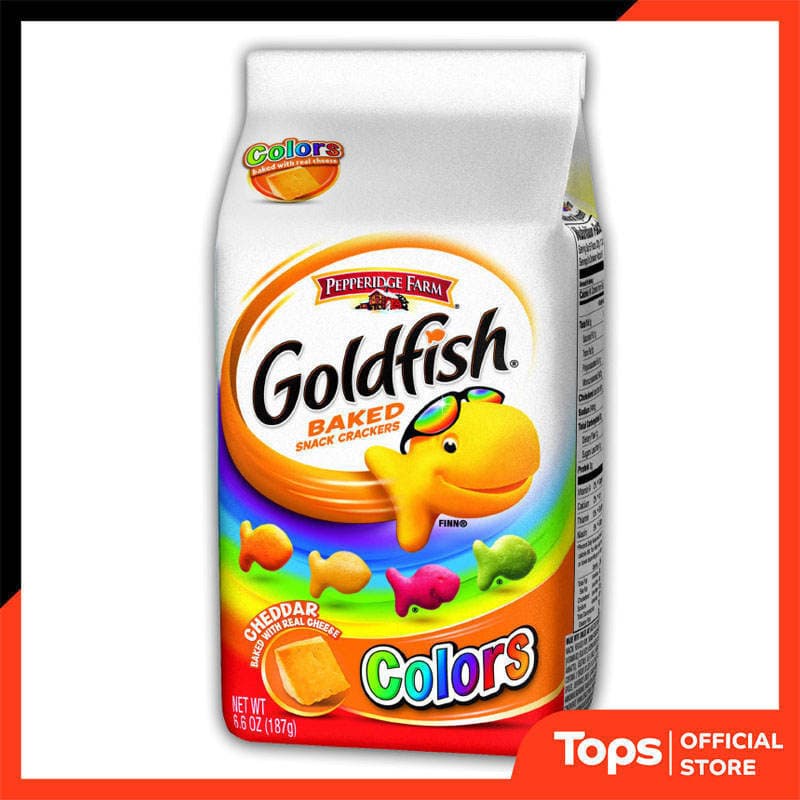 PEPPERIDGE FARM เปปเปอร์ริดจ์ฟาร์มโกลด์ฟิชคัลเลอร์เบคแครกเกอร์รสเชดด้าชีสรูปปลา 187กรัม รูปที่ 1