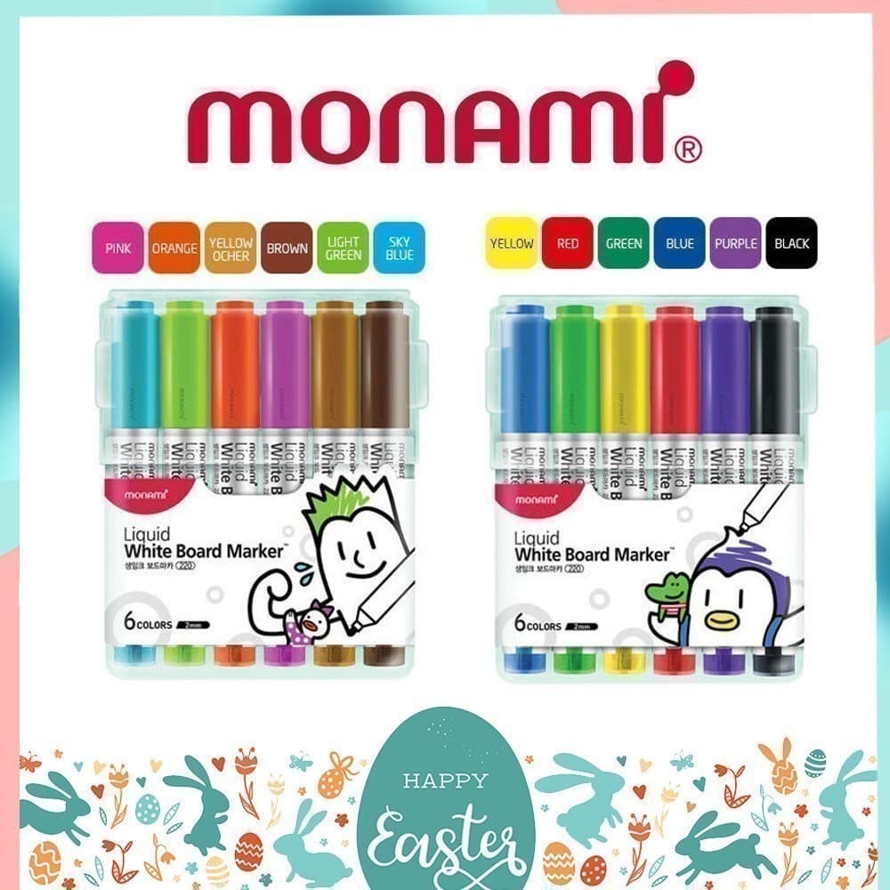 ปากกาไวท์บอร์ด WhiteBoard Monami SigmaFlo Liquid Marker รุ่น 220 หัวกลม แบบเซ็ต รูปที่ 1