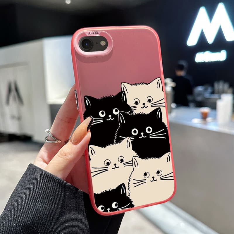 เคสสำหรับ iPhone 6 Plus 6s Plus 7 Plus 8 Plus SE 2020 X Xr Xs Max เคสโทรศัพท์ผู้หญิงแมวน่ารัก รูปที่ 3
