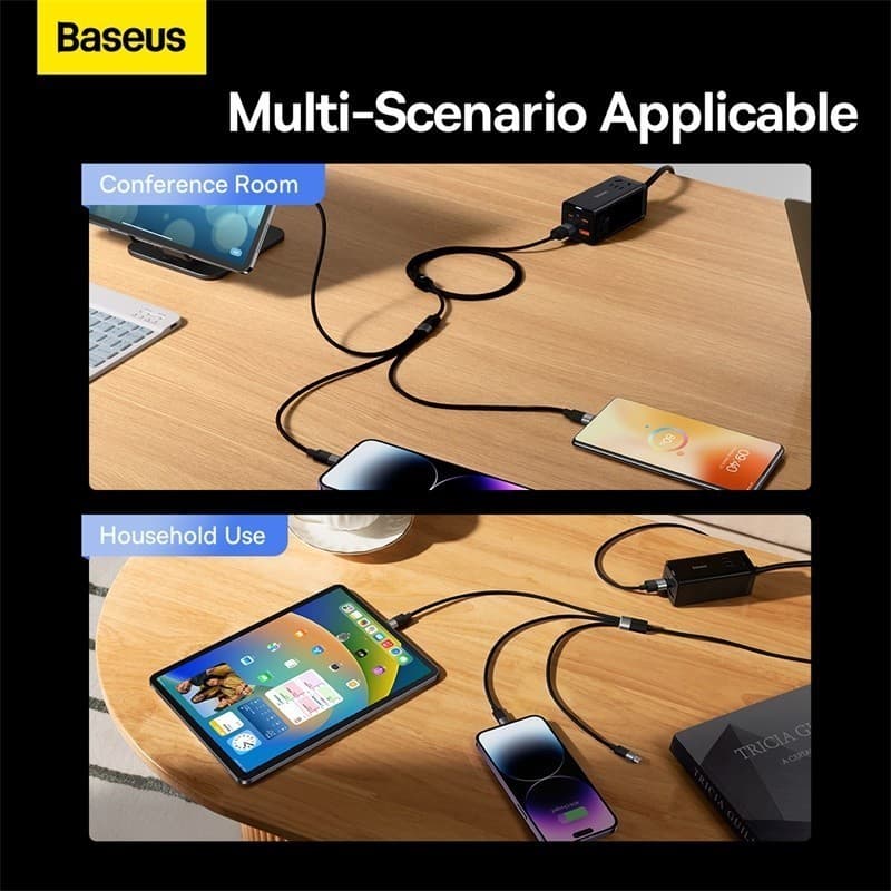 Baseus สายชาร์จเร็ว รุ่น StarSpeed 1-for-3 Fast Charging Data Cable USB to M+L+C 3.5A 1.2m Blue รูปที่ 7