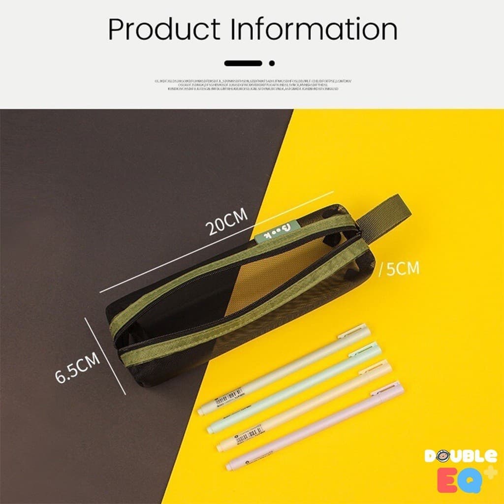 กระเป๋าดินสอ Double EQ ตาข่าย โปร่งใส เบา ทนทาน ใส่ของได้เยอะ สีสันหลากหลาย รูปที่ 4