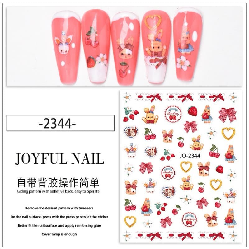 สติกเกอร์ตกแต่งเล็บ รูปกระต่ายบอกรัก แผ่นละ 9 บาท รูปที่ 4