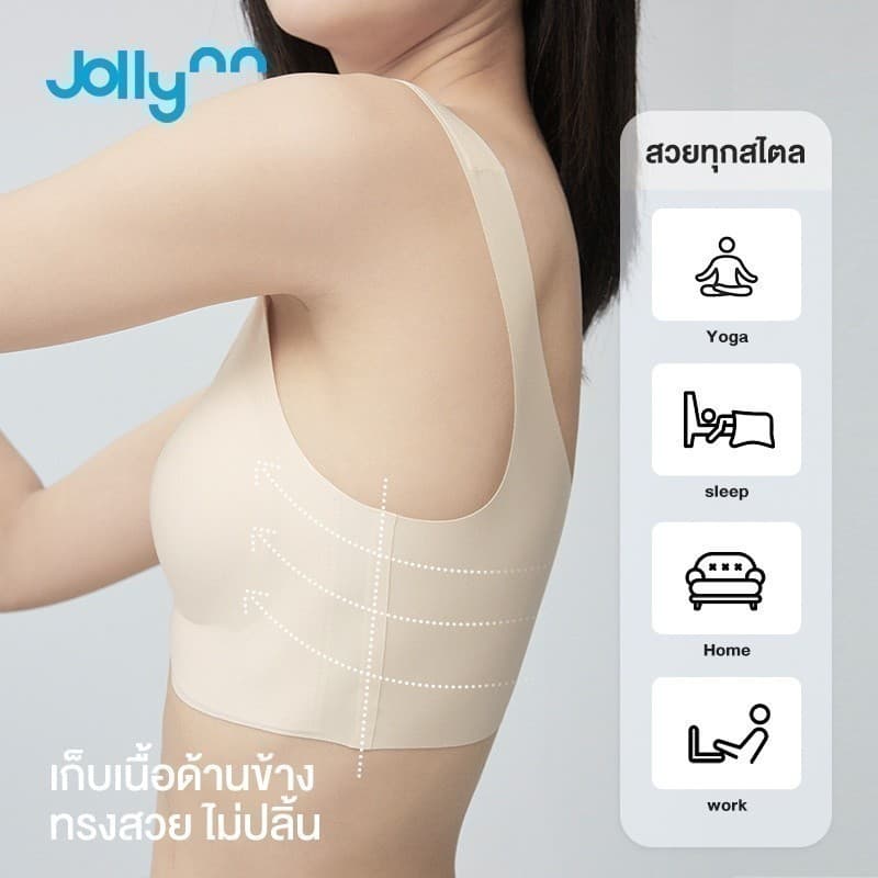Jollynn Cloud Zero Touch Free Size Braless เสื้อชั้นใน เส้นใยทอละเอียด 10D40 ผ้ายืดหยุ่น เก็บด้านข้างได้ดี รูปที่ 7