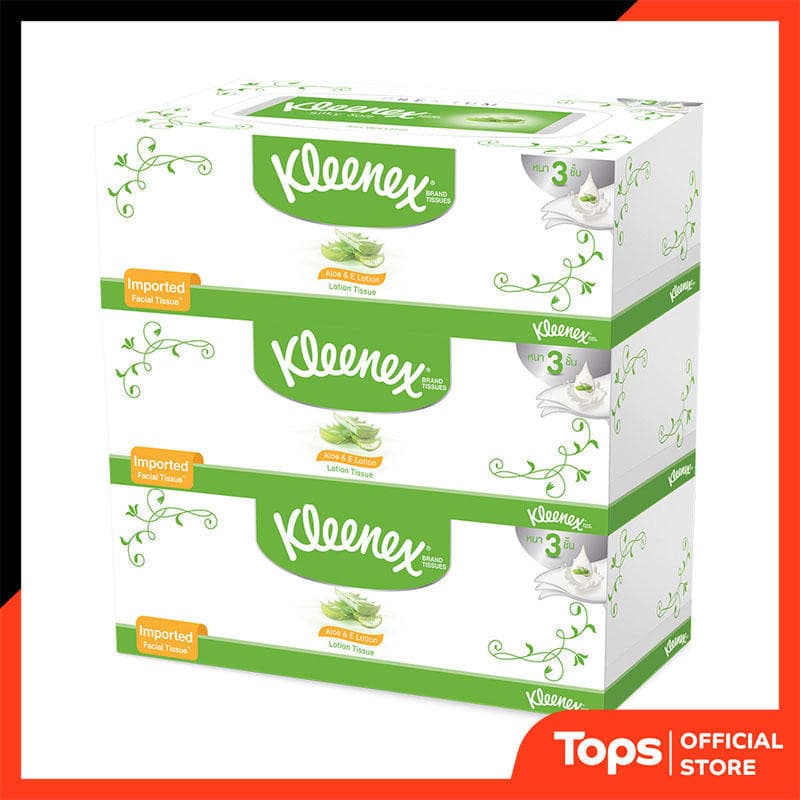 KLEENEX คลีเน็กซ์อโลแอนด์อีกระดาษเช็ดหน้า 80แผ่น แพค 3 รูปที่ 1