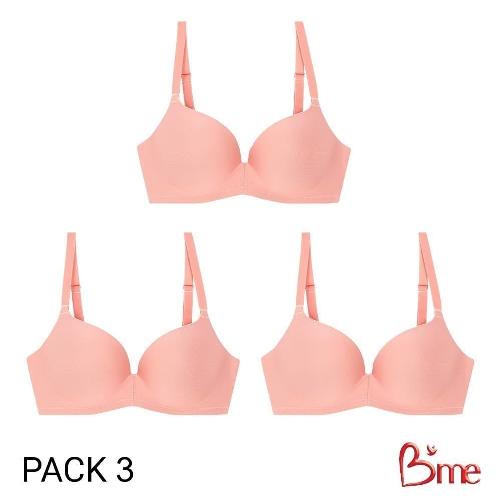 B'me เสื้อชั้นในไร้โครง level 3 ฟองหนา รุ่น ME1A1R สีดำ สีนู้ด สีส้มแซลม่อน รูปที่ 1