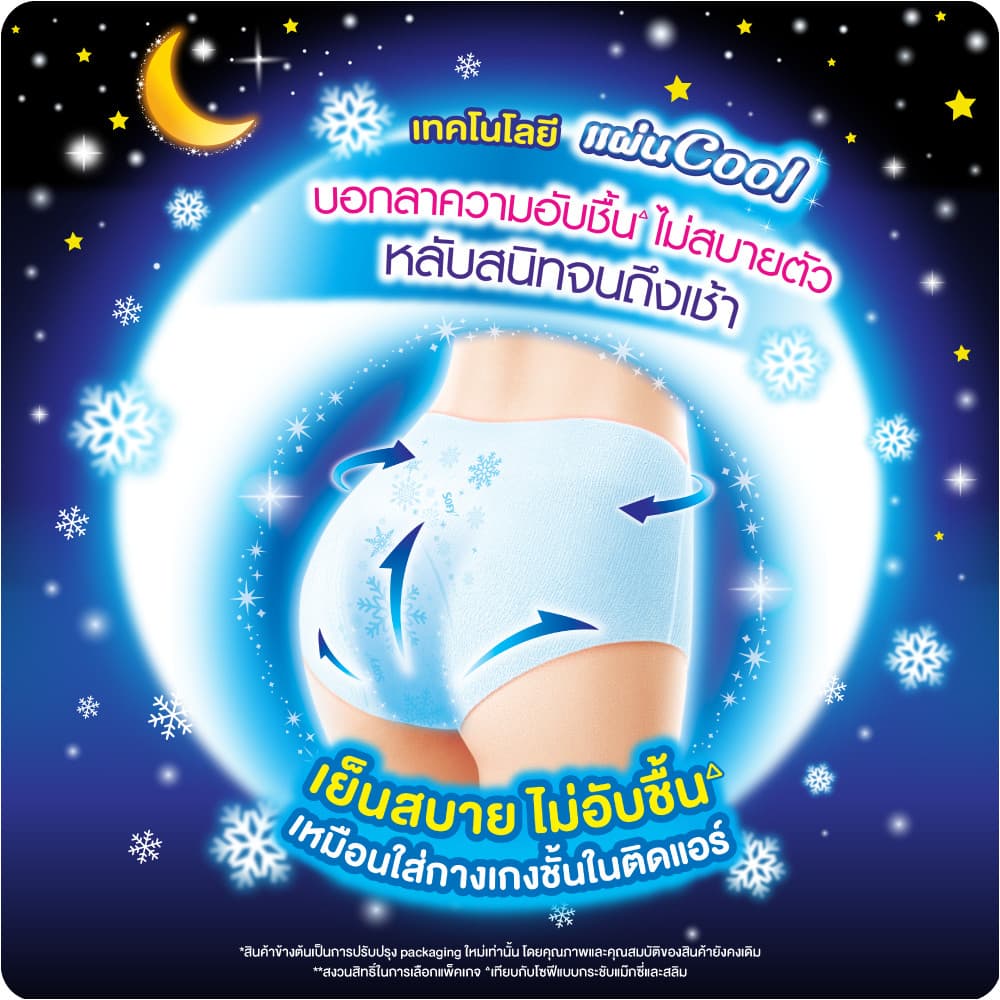 Sofy โซฟี หลับสนิทตลอดคืน ผ้าอนามัย แบบกางเกง สูตรเย็น ไซส์ L/XL จำนวน 2 ชิ้น รูปที่ 5