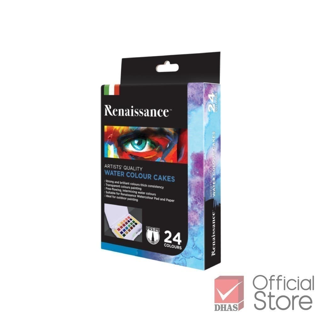 Renaissance สีน้ำ สีน้ำก้อนระดับอาร์ตติส 24 สี จำนวน 1 กล่อง รูปที่ 3