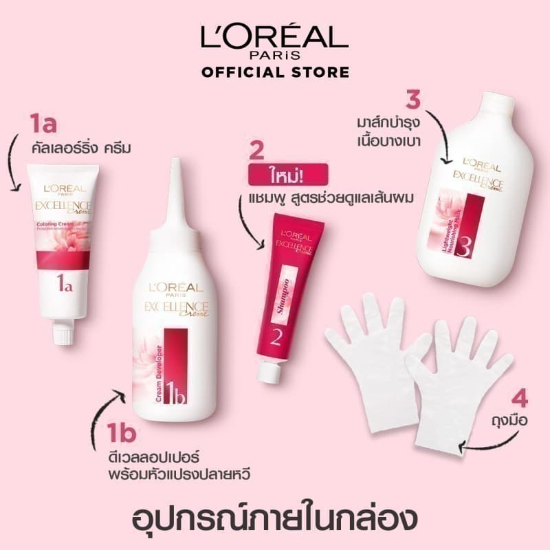 ลอรีอัล ปารีส L'Oréal Paris Excellence Crème Triple Care Color 415 ครีมเปลี่ยนสีผม ยาย้อมผม สีย้อมผม ปิดผมขาวแนบสนิท รูปที่ 2