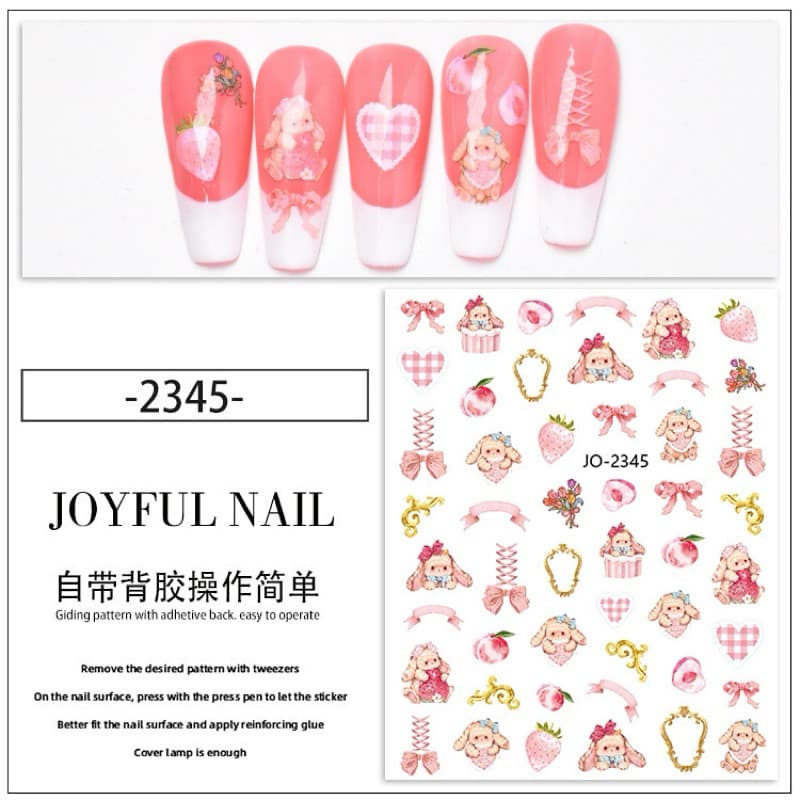 สติกเกอร์ตกแต่งเล็บ รูปกระต่ายบอกรัก แผ่นละ 9 บาท รูปที่ 9