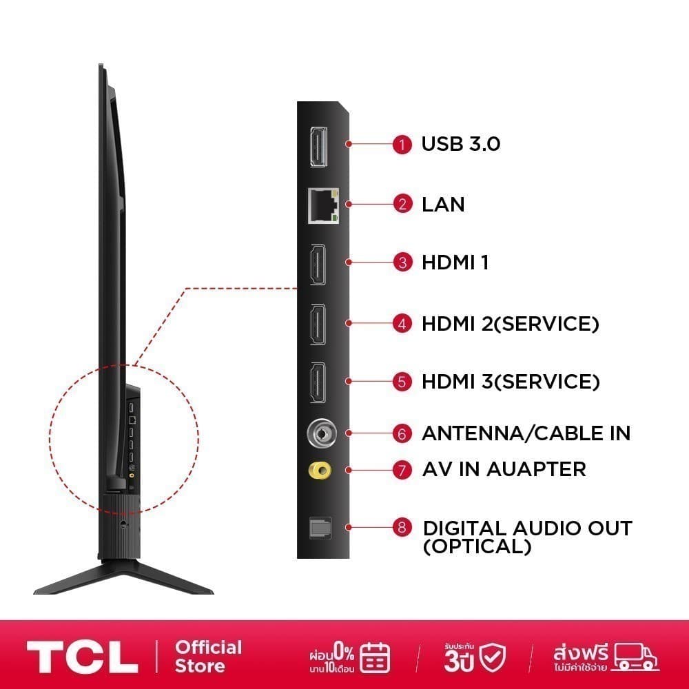 TCL ทีวี 65 นิ้ว 4K QLED Colorful Google TV รุ่น 65T6C/T6D HVA Panel,Dolby Vision & Atmos & DTS X & HDR 10+ รูปที่ 8