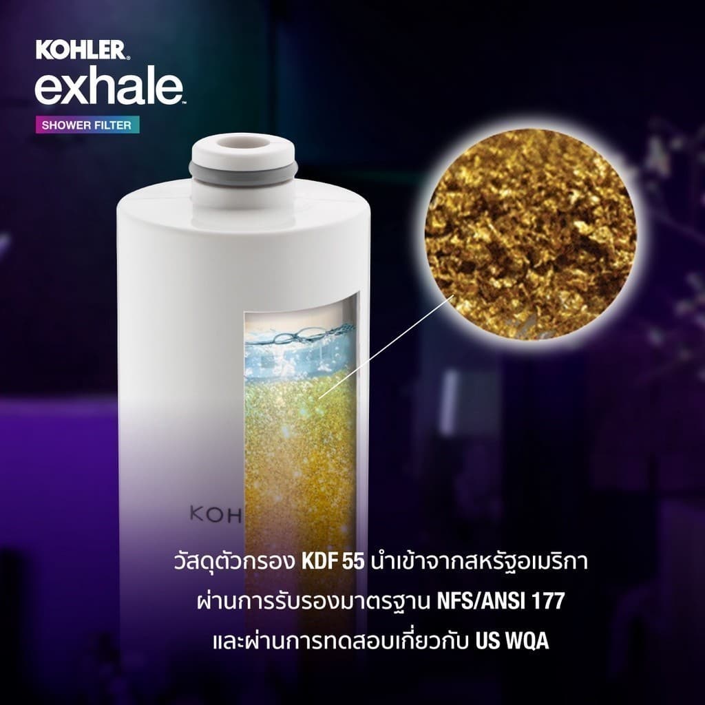 KOHLER Exhale shower filter ตัวกรองน้ำประปา สำหรับอาบน้ำ K-33001X-CP รูปที่ 5