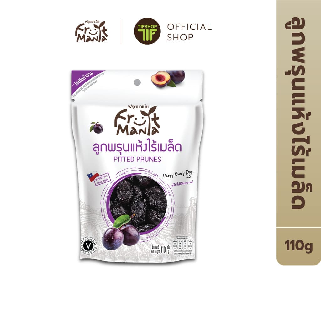 FruitMania ฟรุตมาเนีย ลูกพรุน แห้งไร้เมล็ด 110 กรัม Pitted Prunes ผลไม้อบแห้ง รูปที่ 1