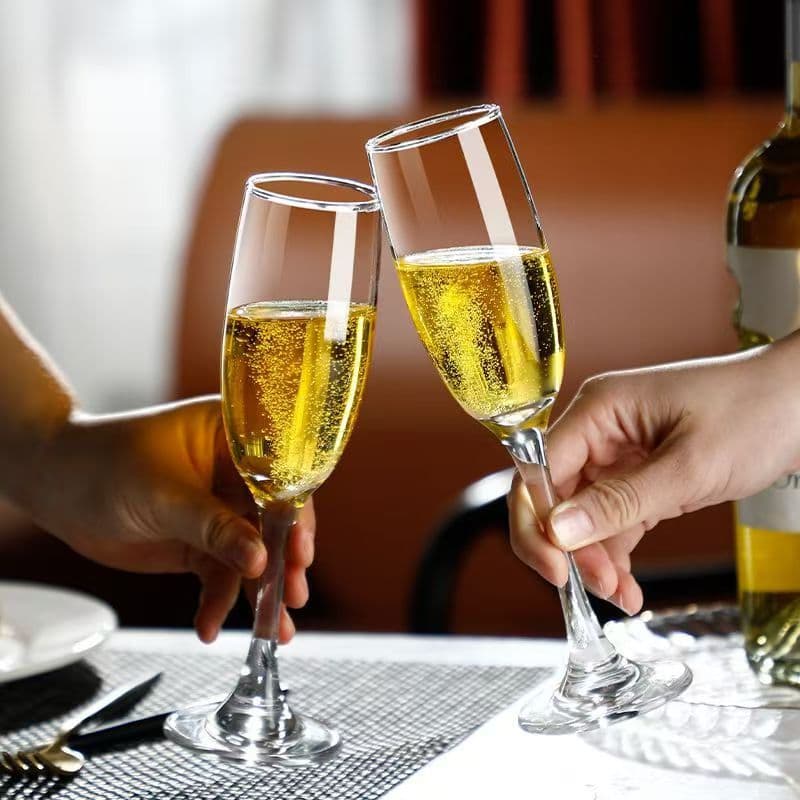 แก้วแชมเปญใส CHAMPAGNE แก้วไวน์ขาว สวยหรูหรา ขนาด185 ml รูปที่ 2