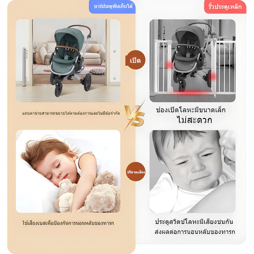จัดเต็ม! ล้างสต็อก Baan รั้วกั้นสัตว์เลี้ยงพับได้+ที่กั้นเด็ก ติดตั้งง่าย ไม่ต้องเจาะผนัง พกพาสะดวก ทนทาน รูปที่ 5
