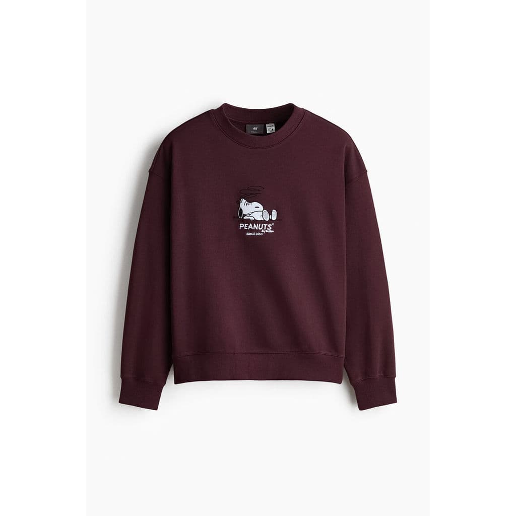H&M(เอชแอนด์เอ็ม) เสื้อวอร์มพิมพ์ลายโอเวอร์ไซส์แบบเข้ารูป Men Oversized Fit Printed sweatshirt 1218803_10