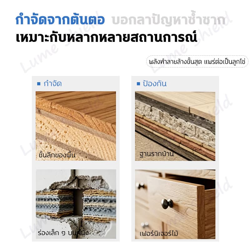 สเปรย์กำจัดปลวก 580ML ฆ่าปลวก ป้องกันปลวก ป้องกันยาวนาน ปกป้องบ้านให้ปลอดภัย LumeShield รูปที่ 4