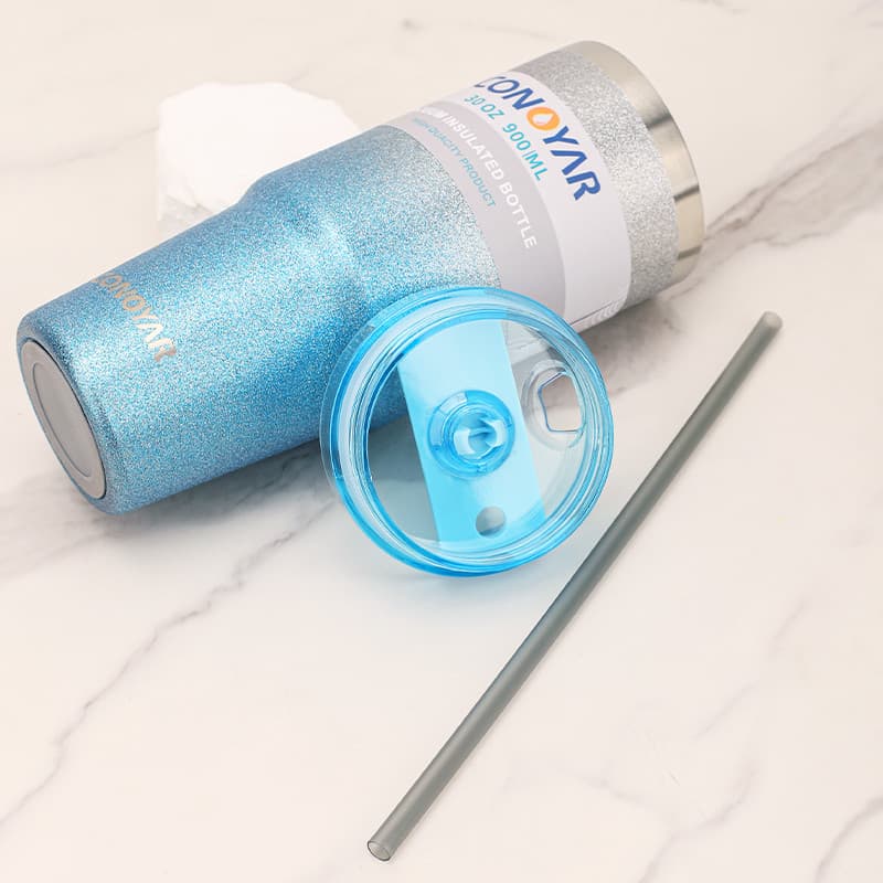 CONOYAR แก้วเก็บความเย็น 900ML สแตนเลส304 รับประกันไอน้ำไม่เกาะแก้ว 30 ออนซ์ จากไทย สีทูโทนกากเพชร T01291 รูปที่ 7
