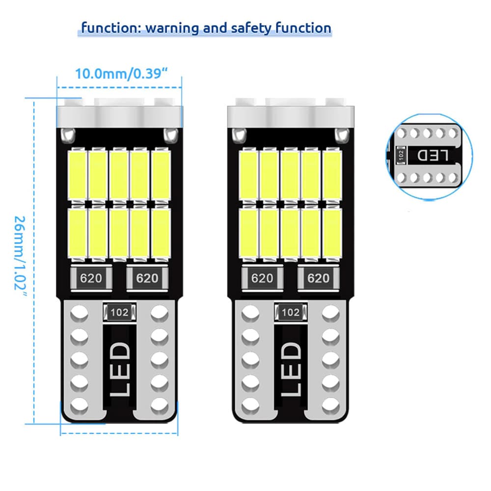 *2 หลอด* ไฟหรี่ LED T10 26 ชิพ SMD 4014 รุ่นใหม่ ตัวสั้น รถยนต์ มอเตอร์ไซค์ รูปที่ 5