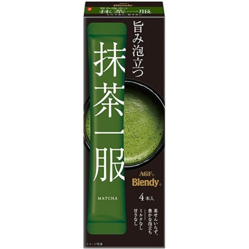 AGF Blendy Premium Matcha 4 Sticks ชาเขียว มีฟองโดยไม่ต้องใช้ไม้ตีชา ผงชาเขียว เข้มข้น จากญี่ปุ่น รูปที่ 5