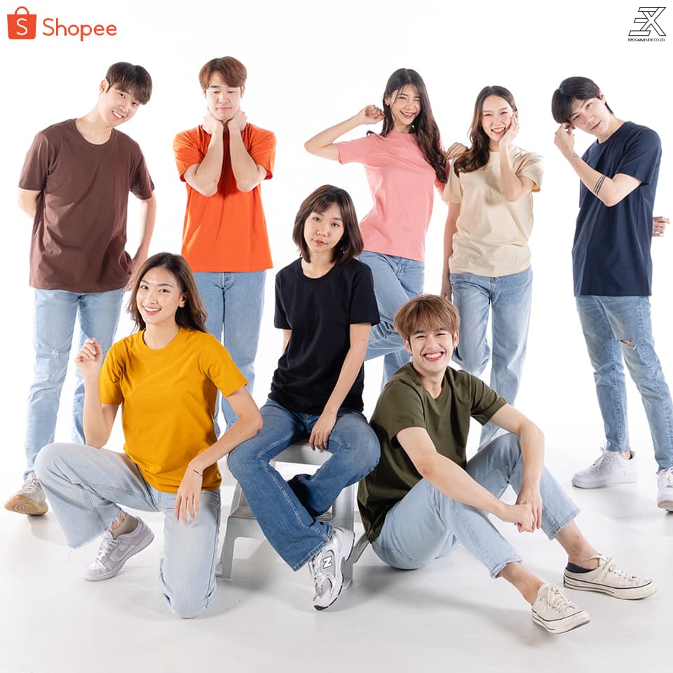 Expogarment เสื้อยืดคอกลม ไม่มีตะเข็บข้าง เอิร์ธโทนเข้ม คอตตอน แขนสั้น  ไซส์ S-2XL Earthtone T-shirt