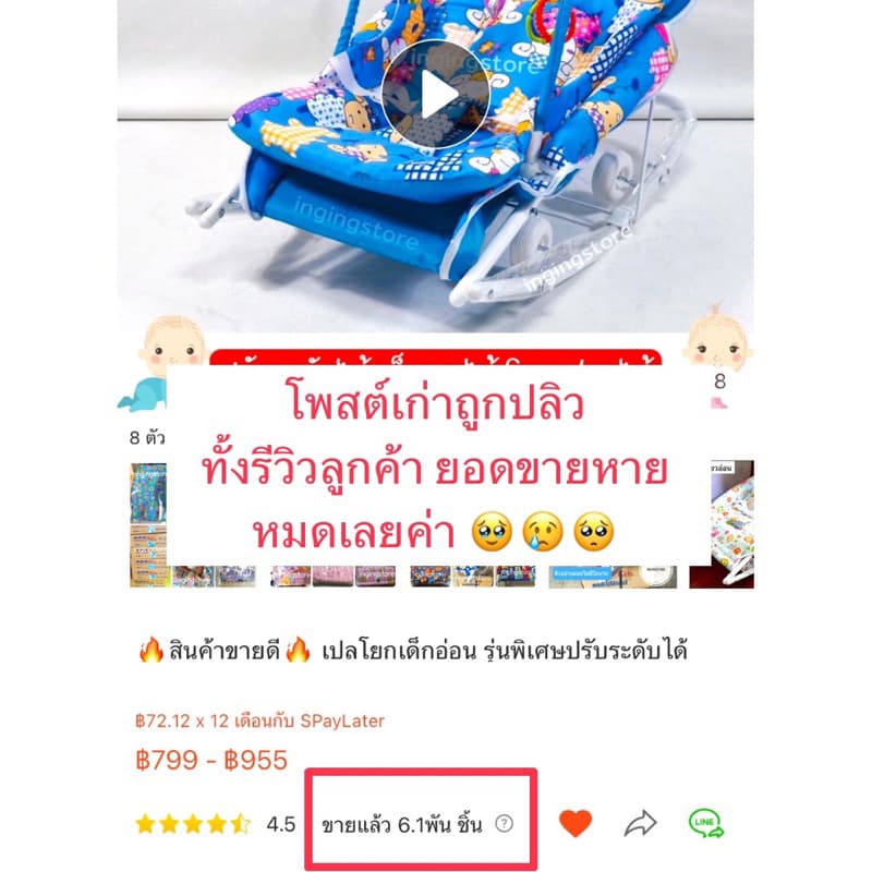 อันดับ1 เปลโยก เปลโยกเด็ก เปลเด็ก รุ่นพิเศษปรับระดับได้ นั่ง เอน นอน มีล้อ เข็นลากได้ ป้อนข้าวได้ รูปที่ 2