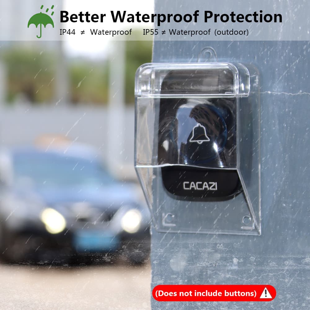 Smatrul กริ่งไร้สาย Door Bell Cover Waterproof Cover For Wireless Doorbell Door Bell Ring Button Transmitter รูปที่ 3