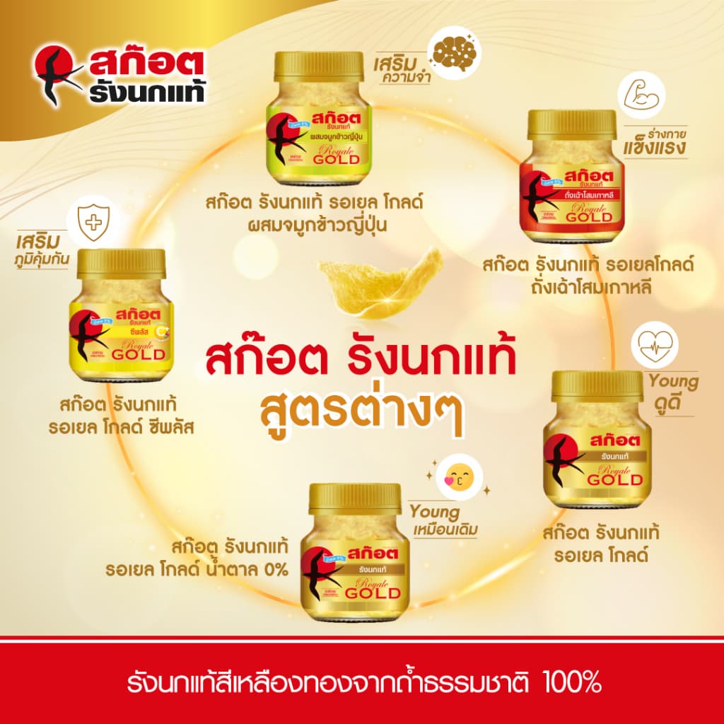 Scotch สก๊อต กิ๊ฟบ็อกซ์ รังนกแท้ รอเยลโกลด์ น้ำตาล0% 40 มล 9 ขวด ของขวัญปีใหม่ รูปที่ 4