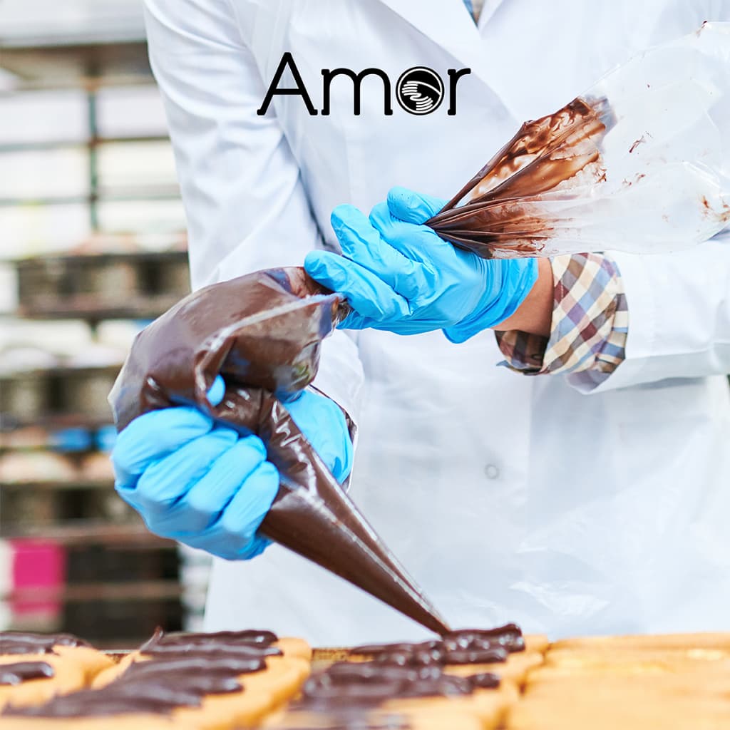 ถุงมือสำหรับทำอาหารสีดำ/สีฟ้า Amor มาตรฐาน Food Grade ผลิตจากยางไนไตรแท้ 100ชิ้น/กล่อง รูปที่ 8