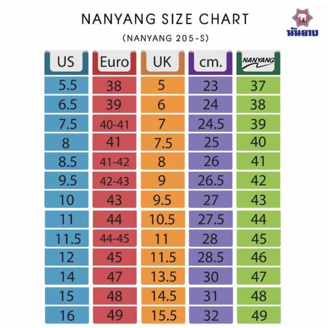 รองเท้าผ้าใบนักเรียน นันยาง Nanyang 205s สีดำ/ขาว/น้ำตาล ไซส์ 31-47 รูปที่ 2
