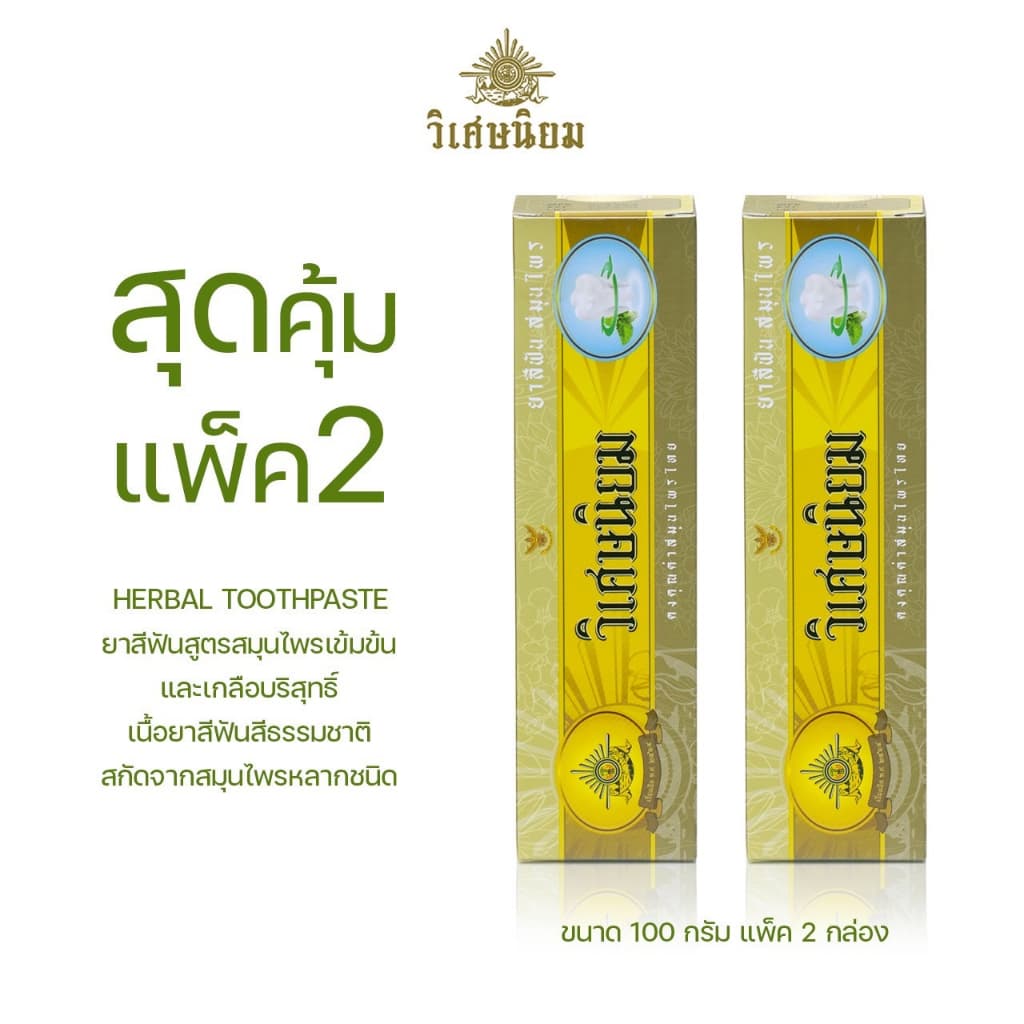 แพ็ค 2 VISET-NIYOM ยาสีฟันสมุนไพร Lot ใหม่ สูตรเข้มข้น อ่อนโยน รูปที่ 1