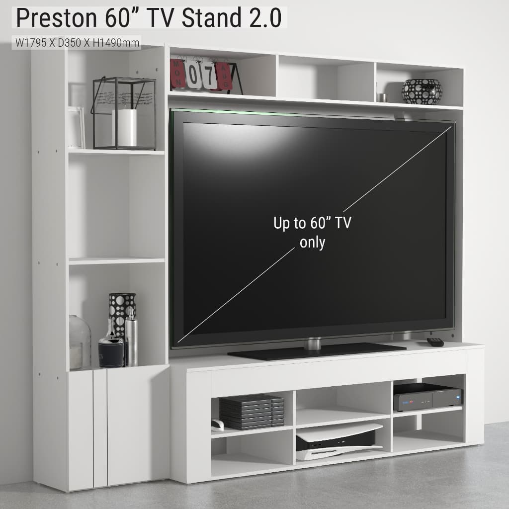 Tomato Home ชุดตู้ชั้นวางทีวี Preston 2.0 TV60นื้ว | ชั้นวางทีวี ตู้วางทีวี | เก็บของได้เยอะมาก รูปที่ 3
