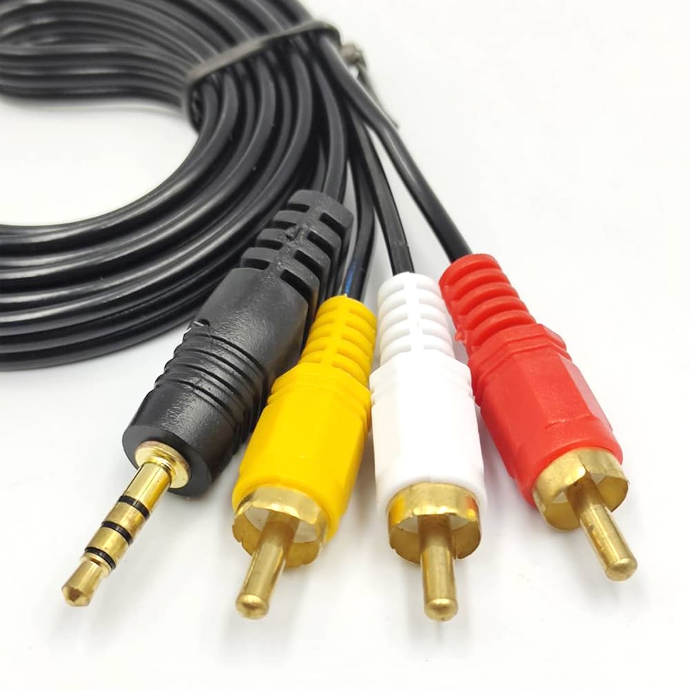 สาย AV/RCA สายสัญญาณภาพเเละเสียง เข้า 1 ออก 3 ต่อทีวี กล่องดาวเทียม เครื่องเสียง ยาว 1.5/ 3 / 5 เมตร รูปที่ 2