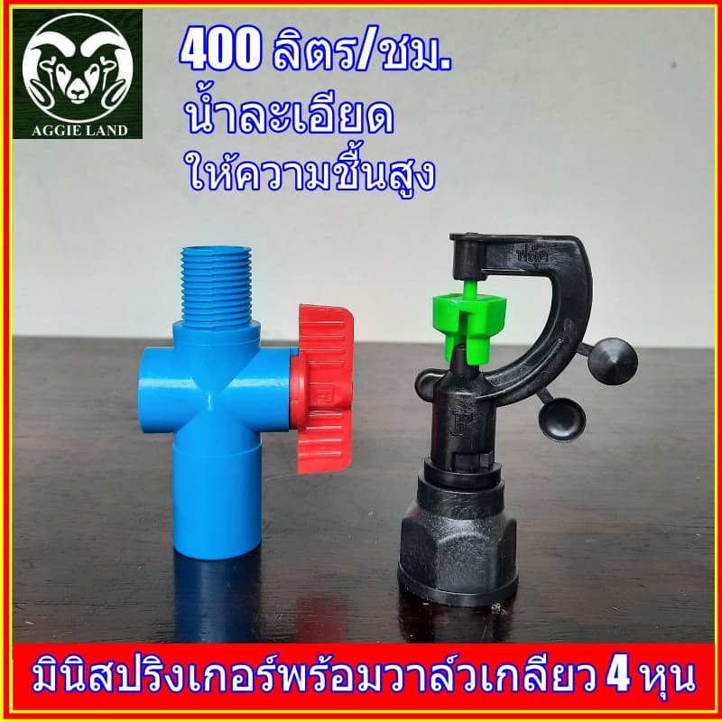 แพคละ 10 ตัว สปริงเกอร์สายฝน FLUKE แท้พร้อมวาล์วหรี่ 4 หุน ระบบน้ำ รดน้ำ ทุเรียน รูปที่ 2