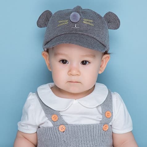 Babyonline 2A8 หมวกเบสบอลสำหรับเด็กผู้ชายแต่งหูหมีน่ารัก ปรับสายได้ รูปที่ 4