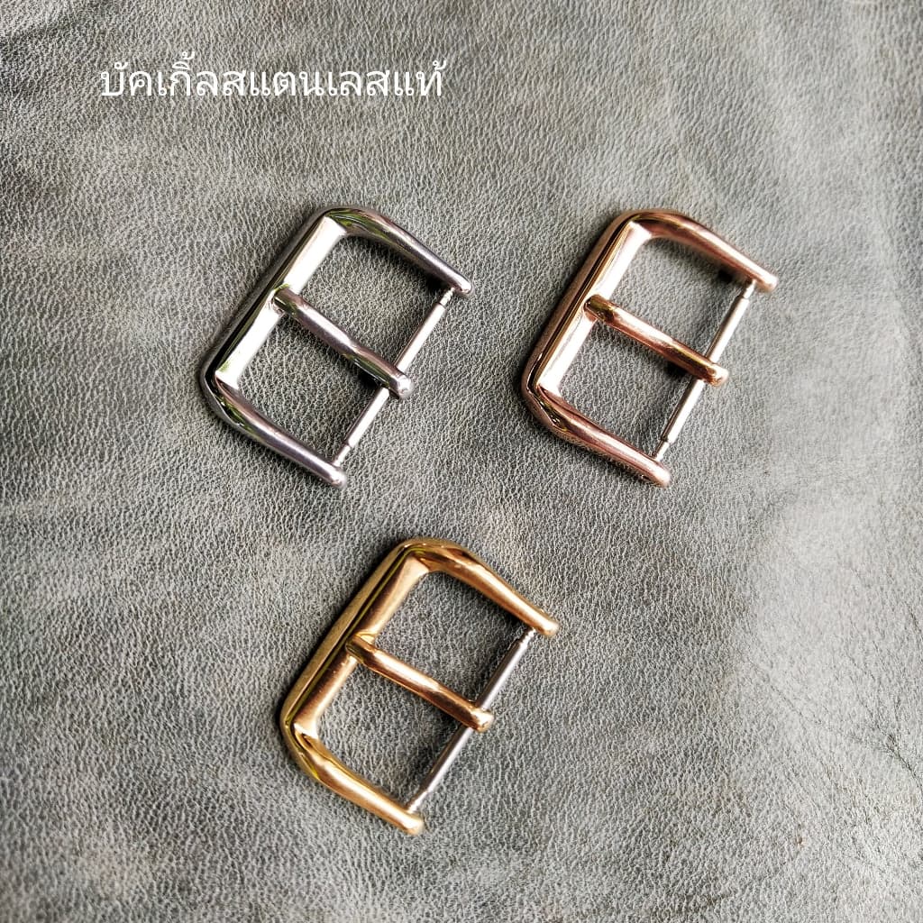 Buckle บัคเกิ้ลนาฬิกา/หัวเข็มขัดนาฬิกา/หัวคล้องสายนาฬิกา สแตนเลส สีทอง เงิน โรสโกลด์ มีขนาด 10,12,14,16,18,20,22 mm. รูปที่ 6