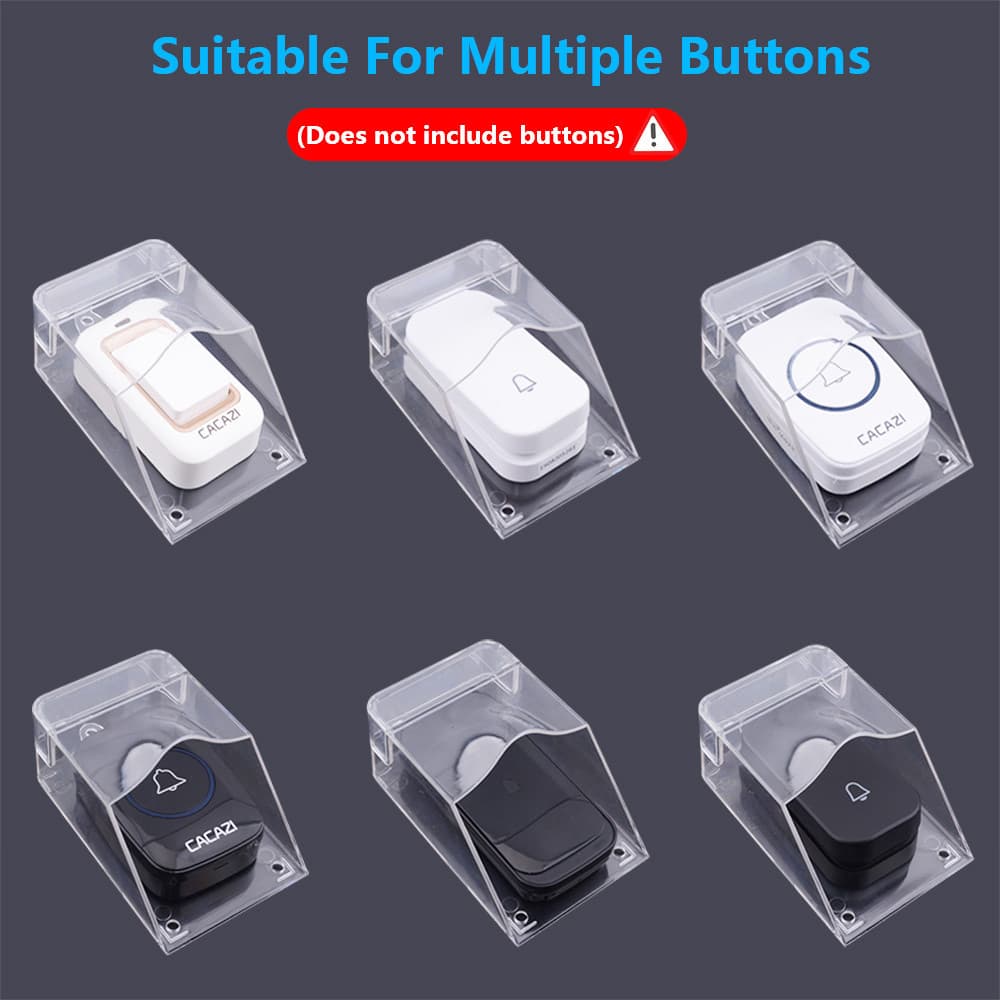 Smatrul กริ่งไร้สาย Door Bell Cover Waterproof Cover For Wireless Doorbell Door Bell Ring Button Transmitter รูปที่ 4