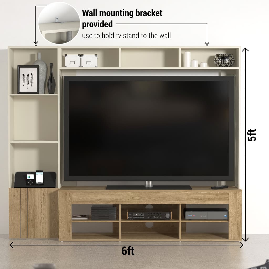 Tomato Home ชุดตู้ชั้นวางทีวี Preston 2.0 TV60นื้ว | ชั้นวางทีวี ตู้วางทีวี | เก็บของได้เยอะมาก รูปที่ 5