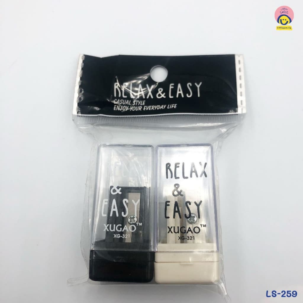 กบเหลาดินสอ 1 รู แพ็คคู่ กล่องเก็บเศษพกง่าย โทนมินิมอล RELAX & EASY คม ลื่น ปลอดภัย | LS-259 รูปที่ 5