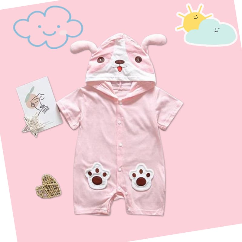 Babyonline 2H3-4 ชุดบอดี้สูทสำหรับเด็กมีฮู้ดรูปสัตว์มีกระดุมหน้า ผ้าฝ้าย นิ่ม ใส่สบาย แนะนำอายุ 0-1 ปี รูปที่ 8