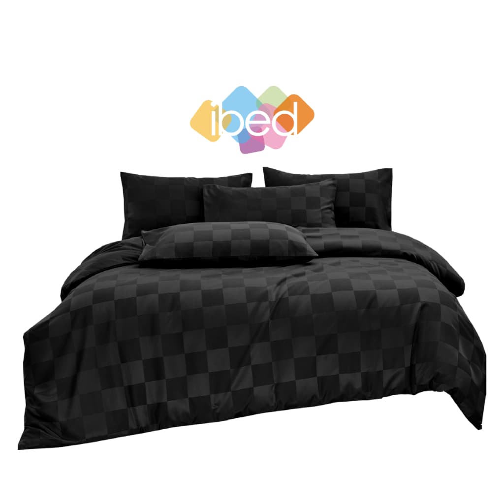 ibed ชุดผ้าปูที่นอนทอลายครบเซ็ท Softex Satin Moonless - CHECKERD COLLECTION รูปที่ 2