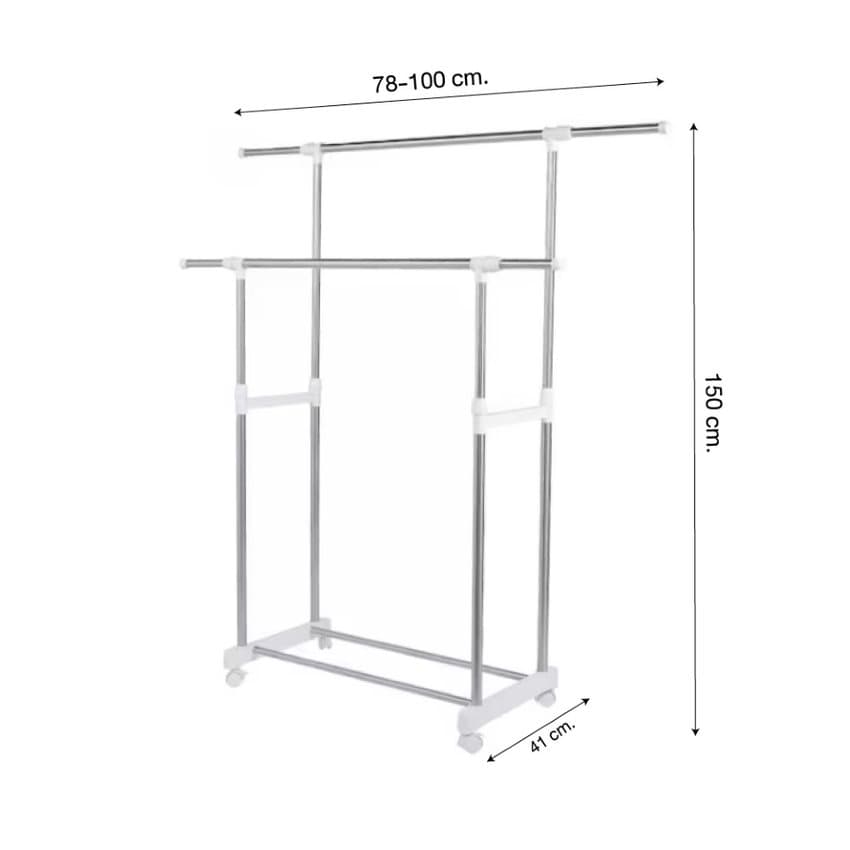 โลตัส ราวแขวนผ้าแบบบาร์เดี่ยว และแบบบาร์คู่ สีขาว LOTUSS CLOTHES RACK SINGLE BAR AND DOUBLE BAR TYPE WHITE รูปที่ 7