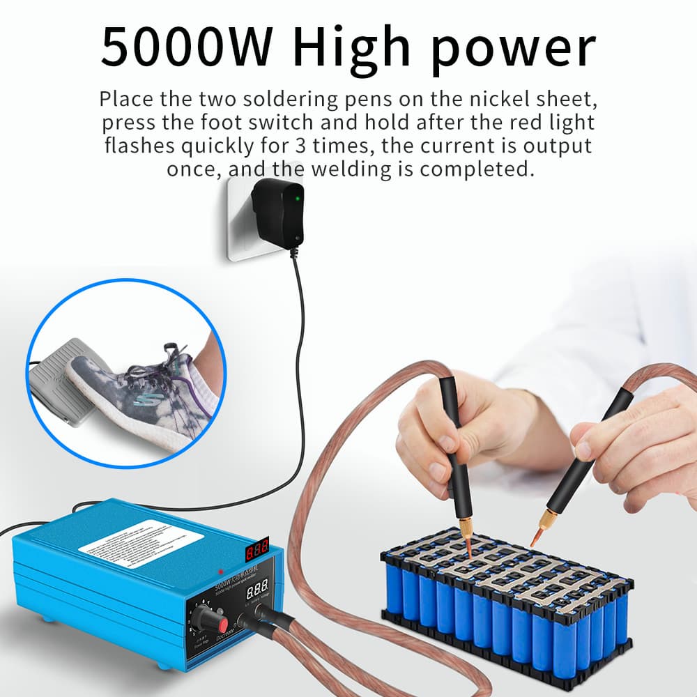 Spot welder เครื่องเชื่อม8000W/5000W mini เย็บปากกา DIYชุด18650 แบตเตอรี่แบบพกพาเครื่องมือเชื่อมเชื่อม 0.15/0.20 นิกเก รูปที่ 6